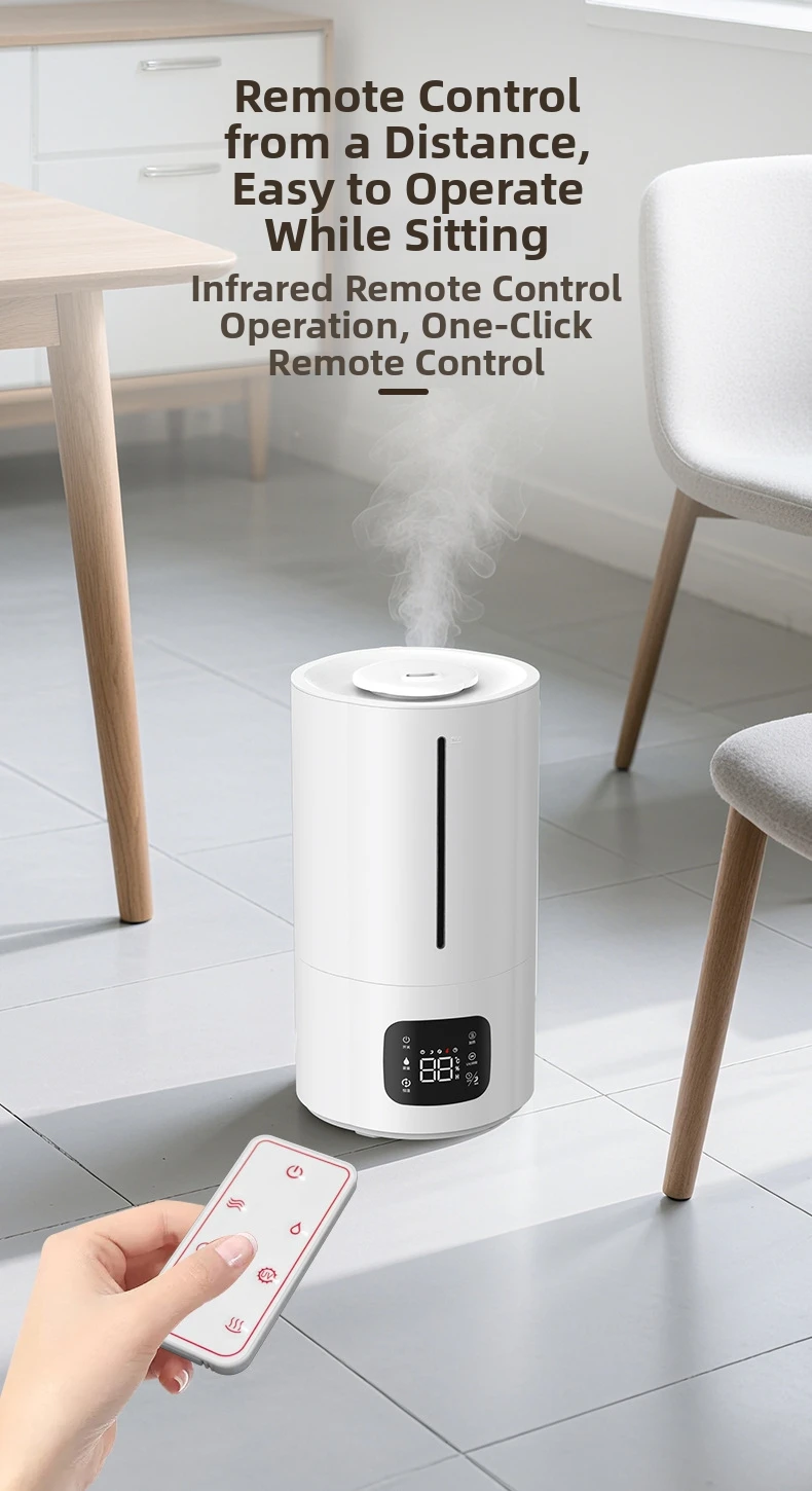 9 l Luftbefeuchter mit warmem Nebel für große Räume, leise Ultraschall-Luftbefeuchter mit Fernbedienung, 360° ° Düse, ideal für das Schlafzimmer zu Hause – Detail 10