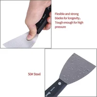 7PCS Carbon Steel Putty Knives Set Flex Drywall Knife Paint Scraper Kit 7 Sizes Soft Grip Handle Canvas Storage Bag Included 5
