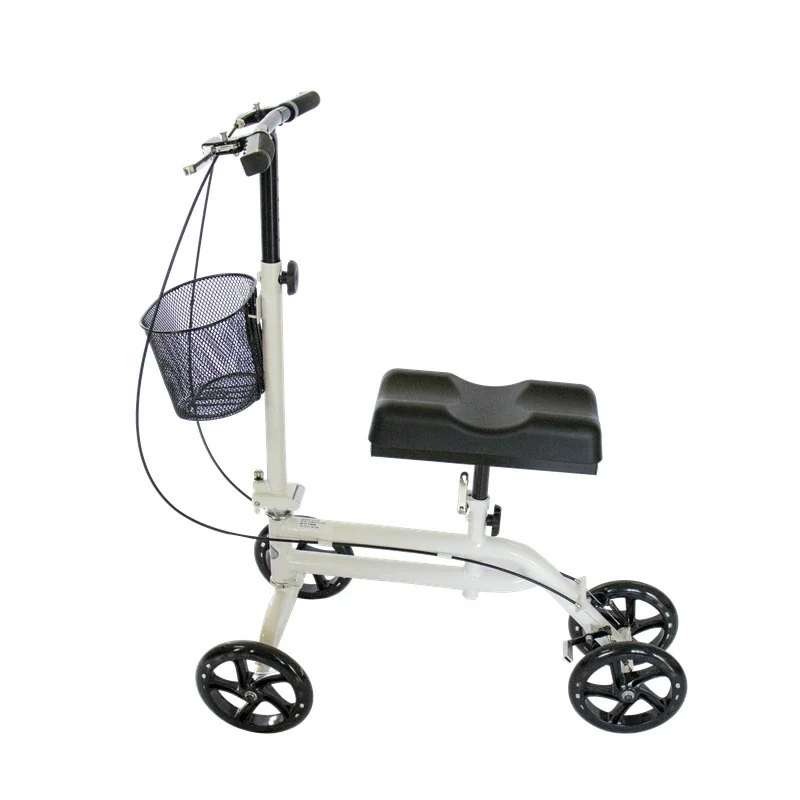 Lightweight Manual Knee Walker Portable  Handicap Scooter for Disabled and Elderly Mobility Outdoor Standing Walking Aids 4