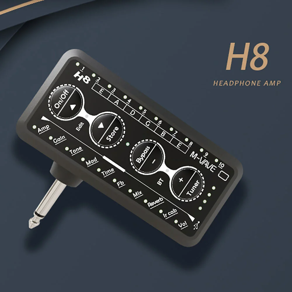 M-VAVE H8 기타 플러그 앰프 무선 미니 앰프 시스템 기타 헤드폰 스피커 Pa-1 어쿠스틱 일렉트릭베이스 이펙트 페달