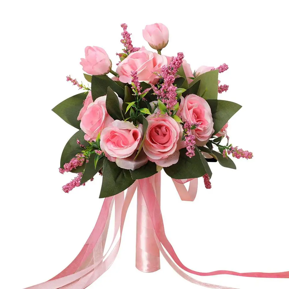 Bride Bouquets For Weddings Western-Style White Rose Artificial Flowers Wedding Artificial Flower For DIYBride Bouquets Cake