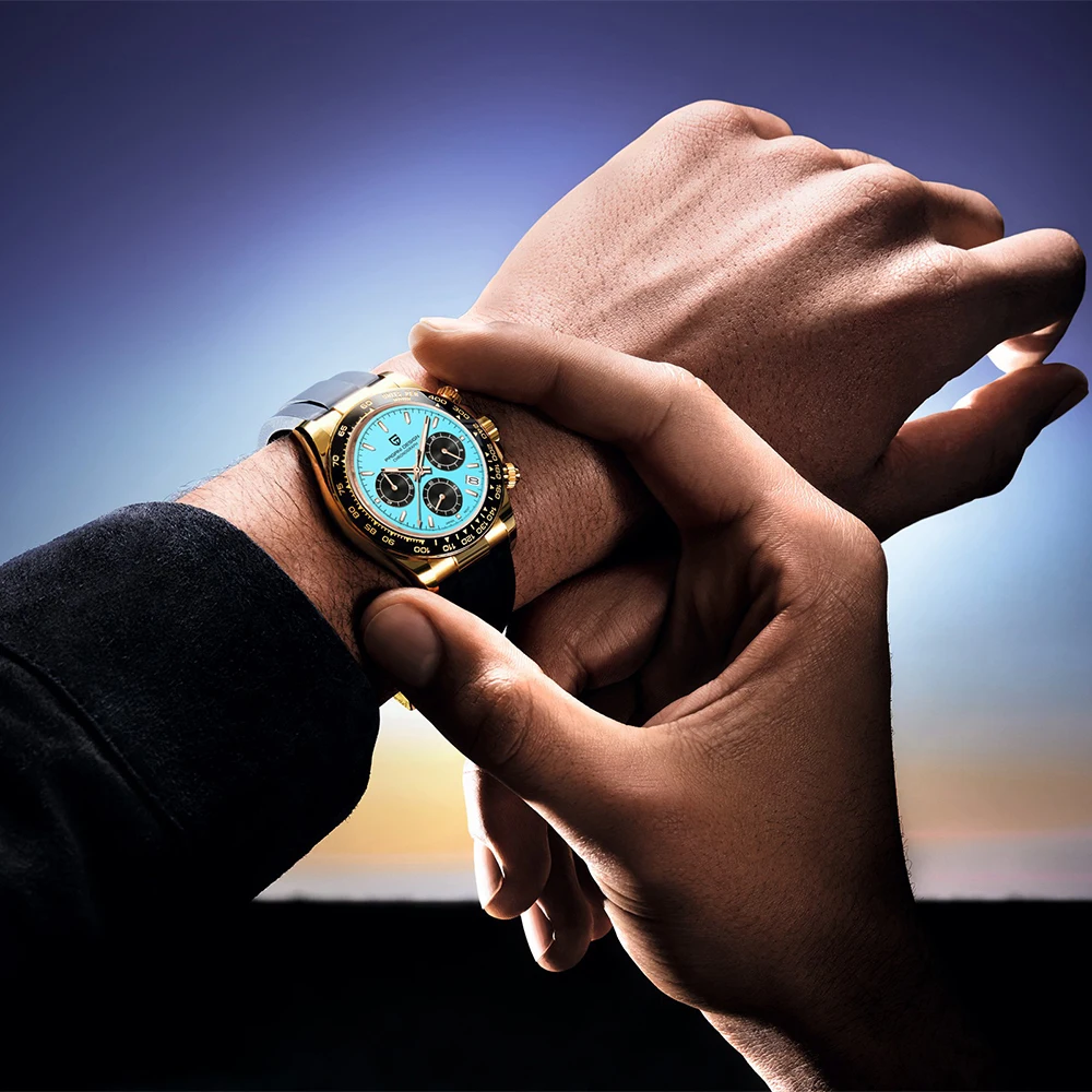 PAGANI DESIGN-ساعة كوارتز رجالية ، كرونوغراف ريترو...