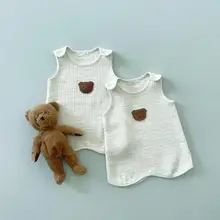 

Baby Toddler Sleeping Bag Cotton Gauze Sleeveless Vest Anti-kick Spring Sleep Sack For Newborn Baby Girl Boy Sleeping Gowns
