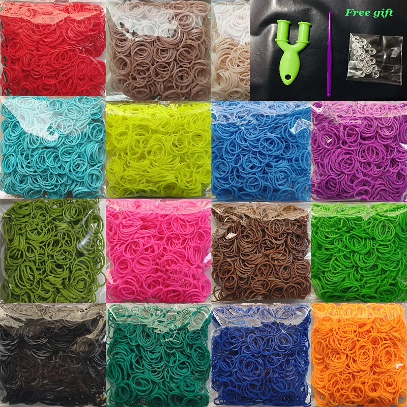 300PCS DIY Rubber Bands Bracelet Kids Hair Rubber Loom Bands Refill Band Make Woven Bracelet Party Gift bracelet jewelry