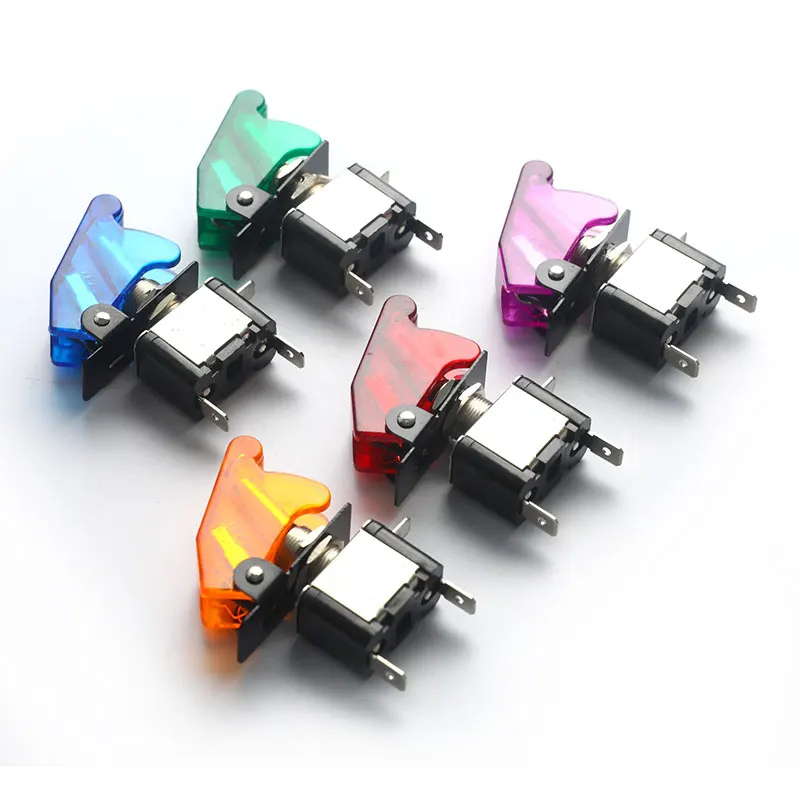 

1PC 12V 20A Spring Steel High Quality Toggle Arm Modified Switch Home Car Lighting Led Toggle Switch Flip Cover Protection
