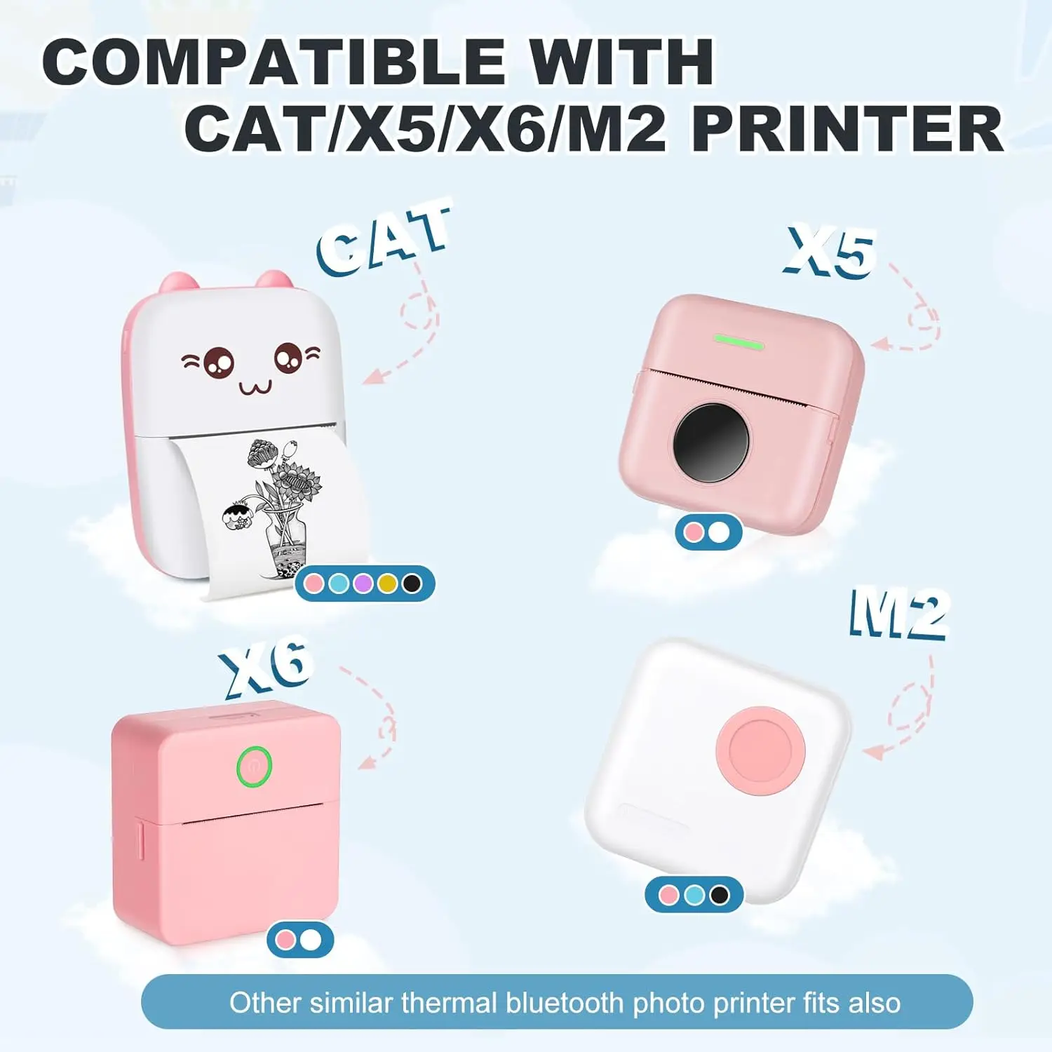 10 Rolls 2.2in x 19ft White Thermal Printer Paper Rolls for 57mm Printer Thermal Receipt Paper Rolls Cash Register POS Paper