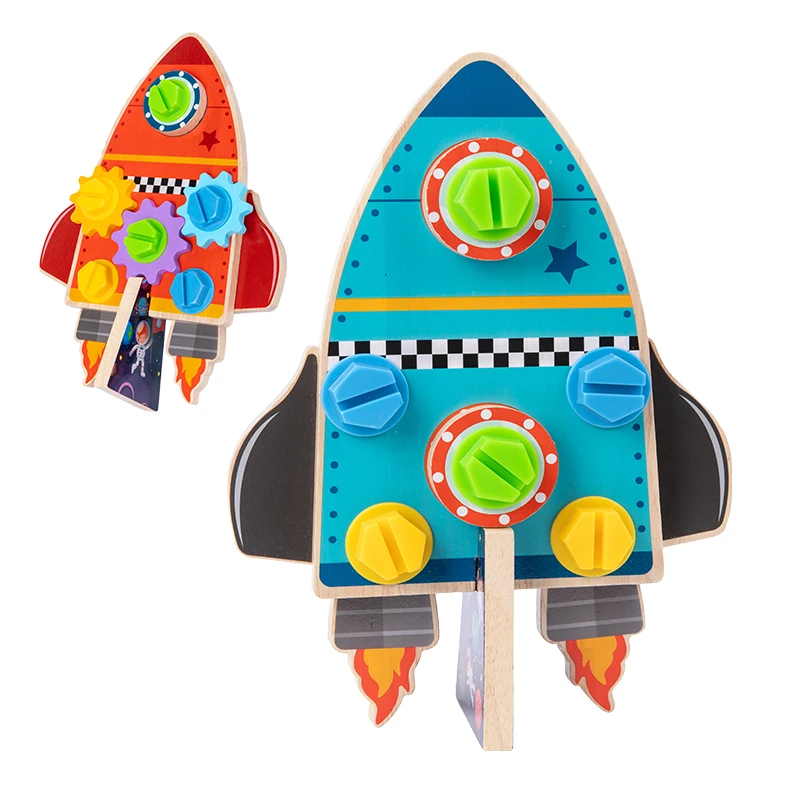 

Rocket Shaped Screwdriver Board Set Develop Fine Motor Skills Educational Sensory Learning Toy for Children