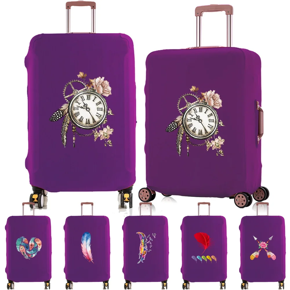 

Travel Suitcase Protective Covers Elastic Luggage Cover Protector for 18"-28" Feather Pattern Baggage Travel Bag Case