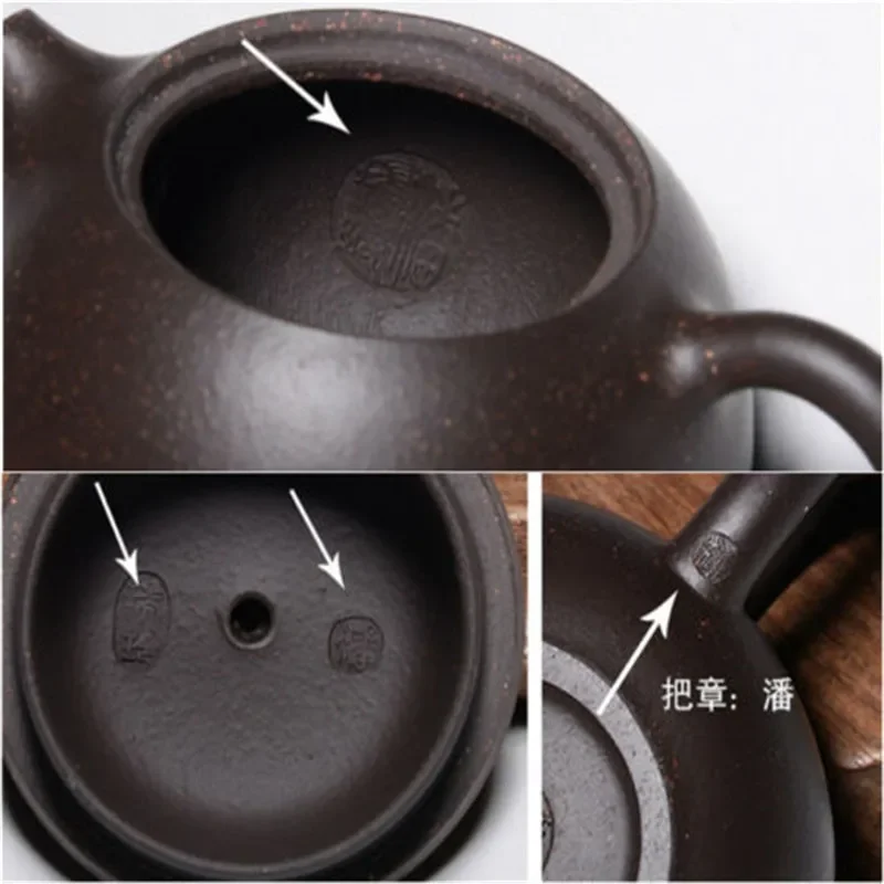 90ml Tea Set 3oz Marked Tea Pot Ball Shaped Infuser Holes Real Yixing Zisha Kungfu Pots Clay Teapot Gift Send Zisha Cup