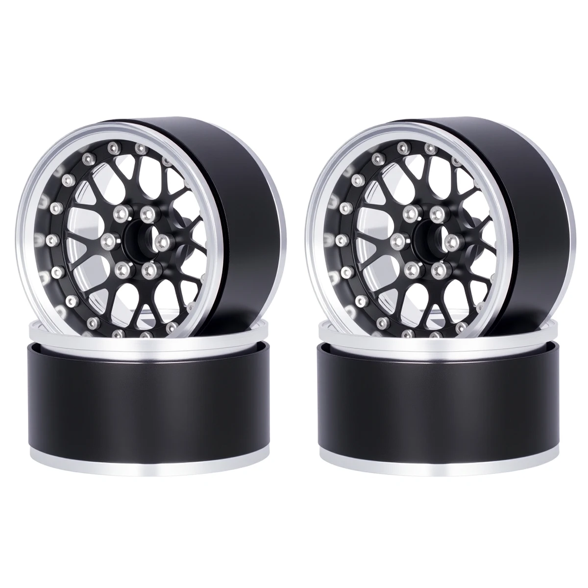 4個入り アルミ合金製 2.2インチ ビードロックホイール、1/10 RC