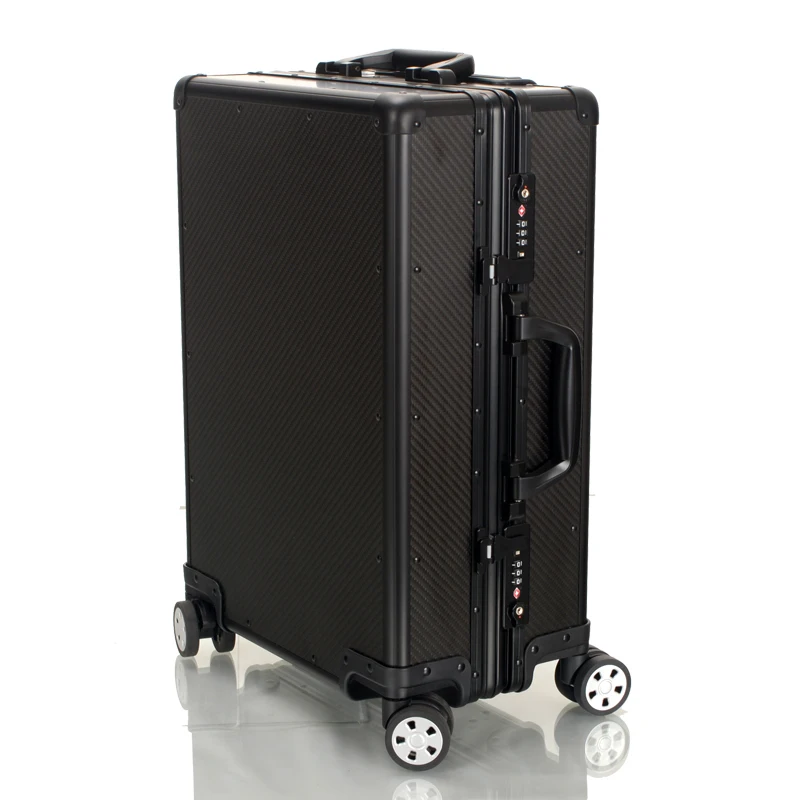 

20 inch light real carbon fiber trolley case, aluminum frame, men's and women's business boarding case, silent universal