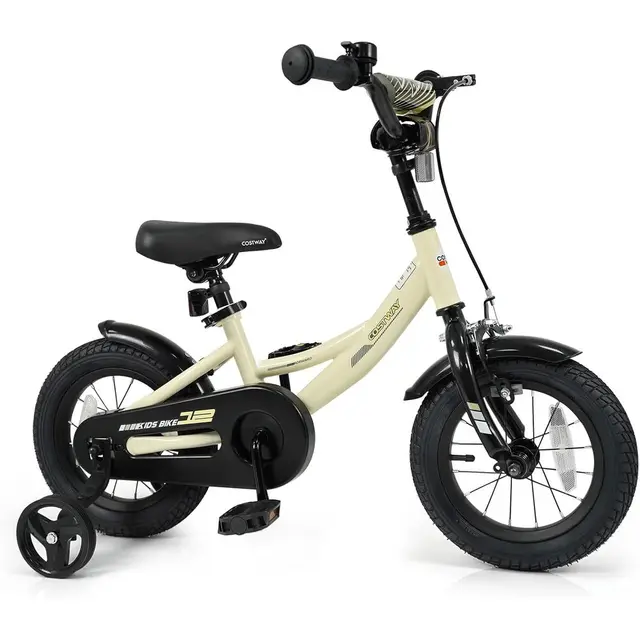 Children's Bikes, 12-18 Inch with Training Wheels, Dual Brakes, Adjustable Seat & Handlebar, Suitable for 3-8 Years