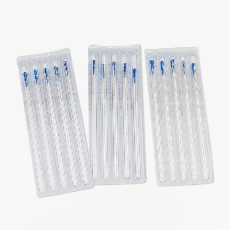 100 pcs copper hand acupuncture needle for single use with tube HuaTuo acupuncture needle