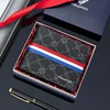 [Men's gift] Paul leather wallet short multi-card first layer cowhide document anti-theft card bag Leather wallet Fashion leathe 1