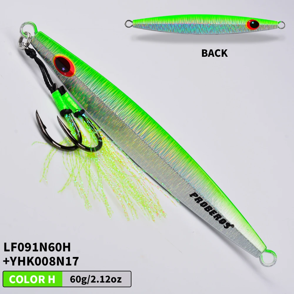 Proberos 2026 NEW 1PC 3D Printed Fast Sinking Metal Jig Lure 60g 80g 120gSaltwater Shore Casting Fishing Lure Vertical Metal Jig