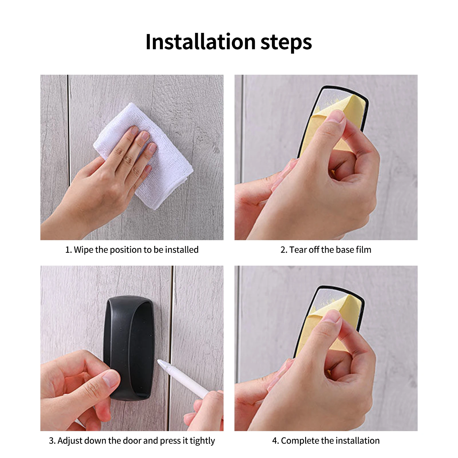 Punch-free Self Adhesive Kitchen Cabinet Furniture Hardware Door Knob Wardrobe Door Handle Drawer Handles