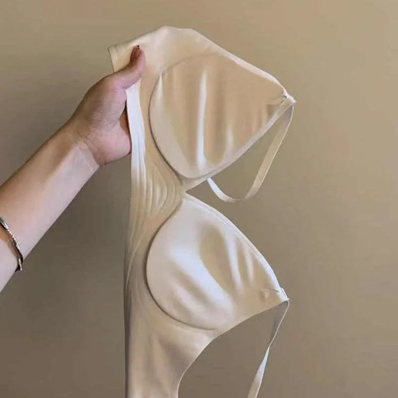 Sweet Breathable Underwear for Women Thin Straps Without Marks and No Steel Rings Gathered Comfort Anti-sagging Bra 4