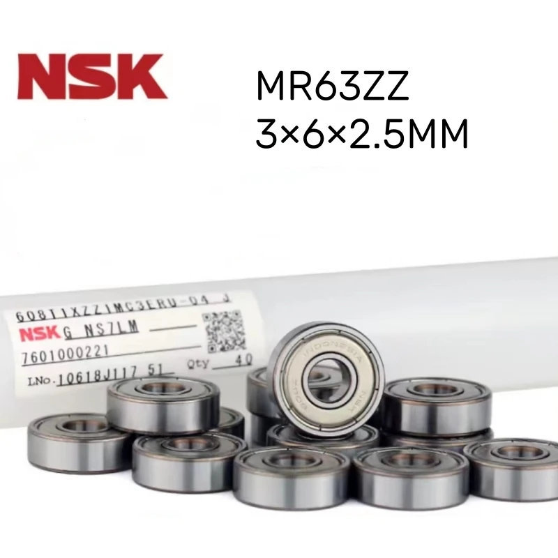 Rolamento de Alta Velocidade Miniatura Nsk Origem do Japão Mr63zz 3x6x2.5 mm Pcs 10 Pcs