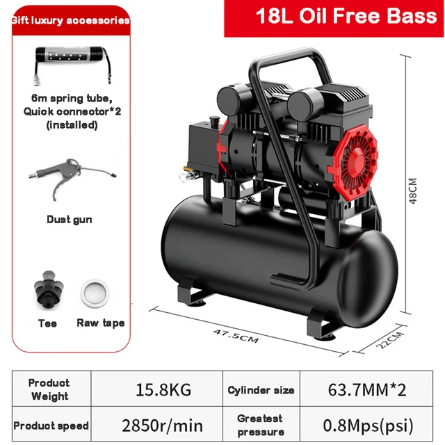 220V 12L/18L/30L/50L Air Compressor Portable Air Compressor Spray Painting  Silent Oil-free Small Air Pump Car Air Compressor - AliExpress