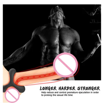 Cock Ring on For Men Delay Ejaculation Erection Sex Shop Toys for Couple Penis Ring Dick Enlarger Doublerings Sex Products 3