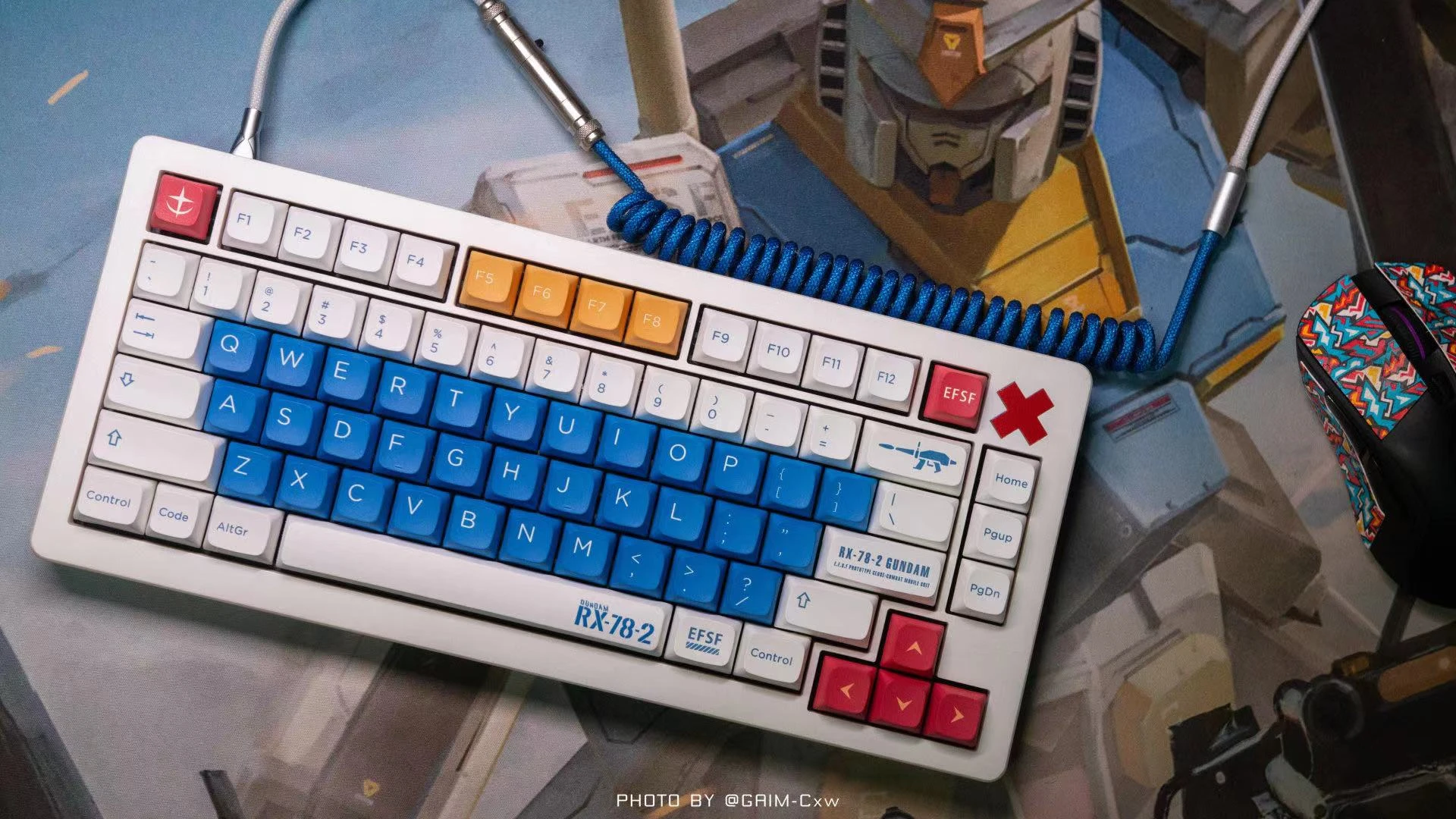 Anime Gundam Rx78 Keycaps For Cherry Mx Switch Mechanical Keyboard Pbt
