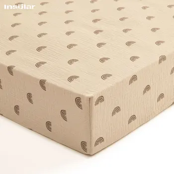 Lenzuola con Angoli in Cotone 100% per Culla 130x70cm, Morbide Coprimaterasso Stampate per Neonati, Set Biancheria da Letto per Bambini, Lenzuolo per Mini Culla