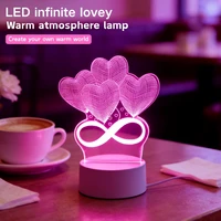 USB 3D Love LED Hearts Night Light 1