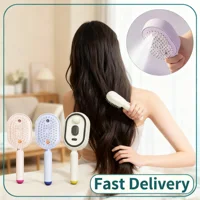 Electric Spray Hair Brush 2 In 1 Misting Steam Comb Anti Static Reduce Frizz Retractable Design Detangling Daily Hair Tool 6
