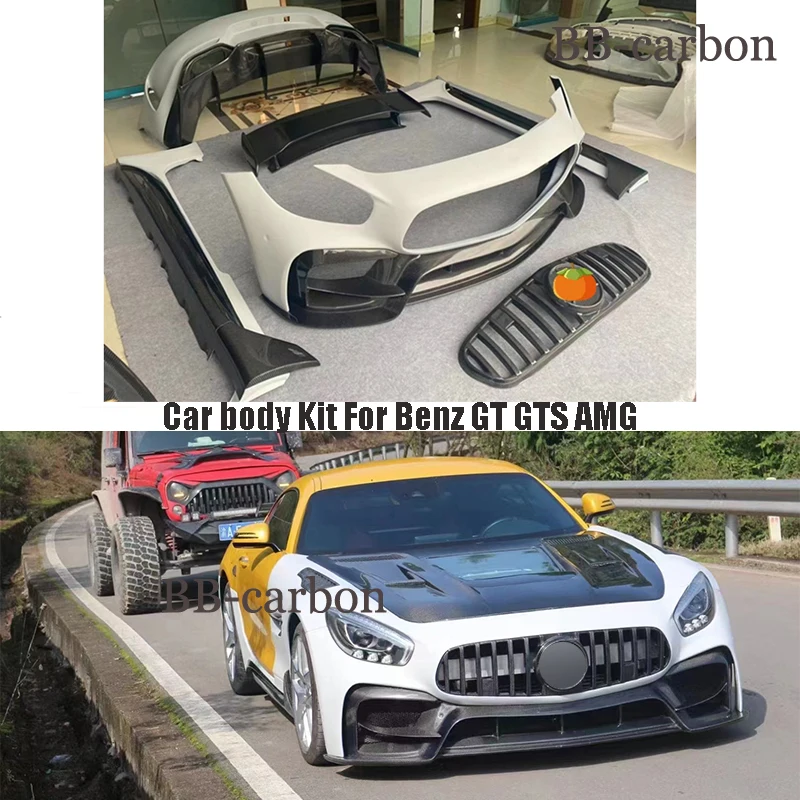 

For Mercedes Benz AMG GT GTS IMP Sytle Car Body Kit Carbon Fiber FRP Front Rear Bumper Lip Diffuser Grille Side Skirts Spoiler