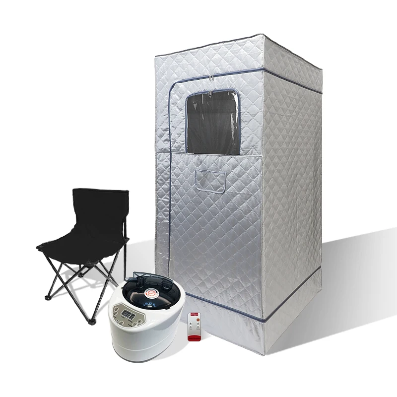 เต็นท์ซาวน่าพกพาสีเงิน ใช้งานง่าย ติดตั้งง่าย สำหรับลดน้ำหนักและดีท็อกซ์ 1