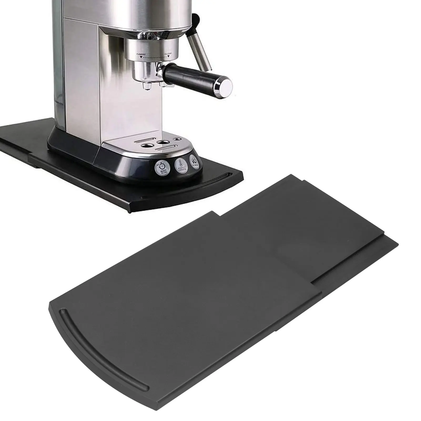 ZK40 Sliding Coffee Maker Tray Mat Countertop Coffee Machine Appliance Moving Holder Black 4