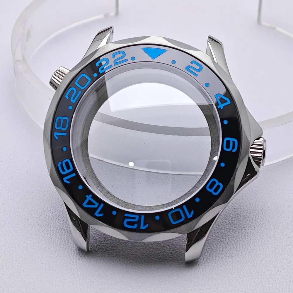 High-Quality Silver Diving Watch Case for Men with Automatic Movement