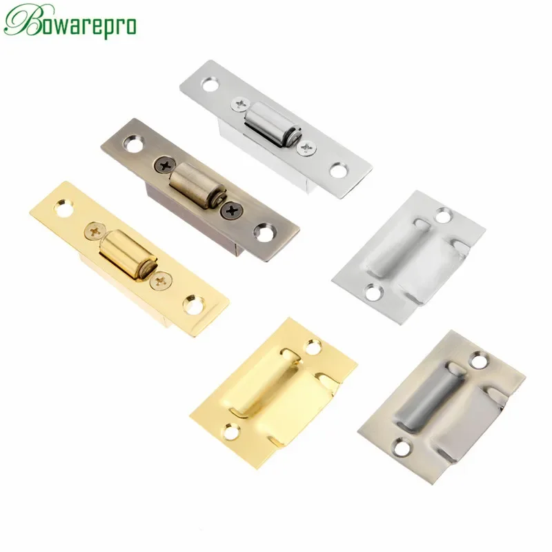 1Pc Stainless Steel Cabinet Door Latches Cupboard Cabinet Kitchen Wardrobe Roller Latch Lock Wooden Door Stops FurnitureHardware