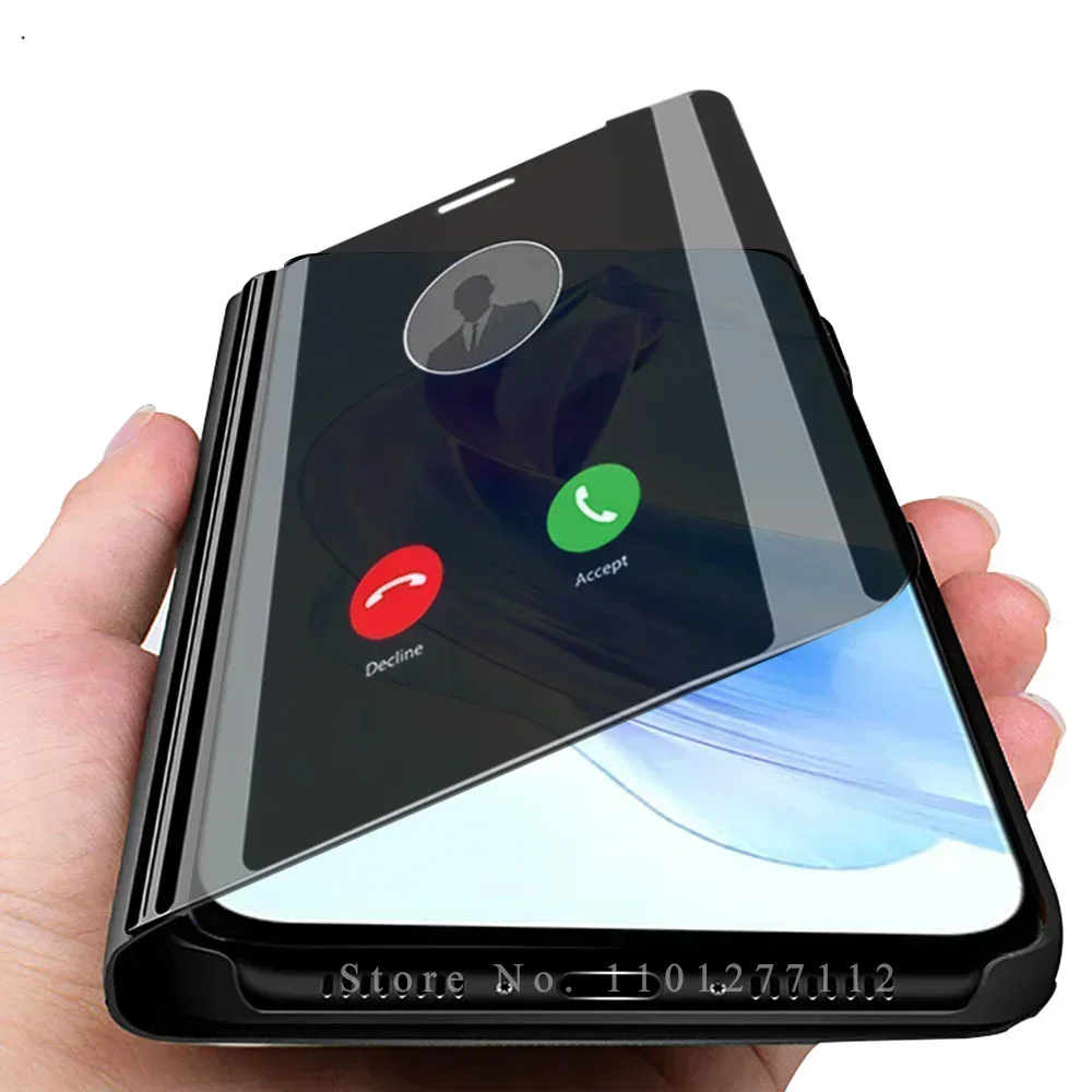 SEAHAI Cover per Honor 200 Lite 5G, Specchio Case Clear View Standing Mirror Flip Custodia Full Body Protettiva Bumper Folio Copertura - Blu