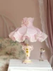 Nordic Ins Classical Warm Pink Table Lamp LED E27 Resin Fabirc Art Decorative Desk Lights Girls/Princess Room Bedroom Bedside 5
