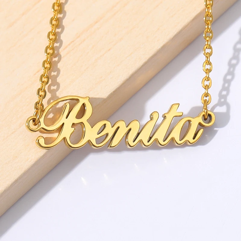 Custom Name Necklaces For Women Men Stainless Steel Customized Necklace Pendant Male Female Personalized Neck Chain Jewelry Gift