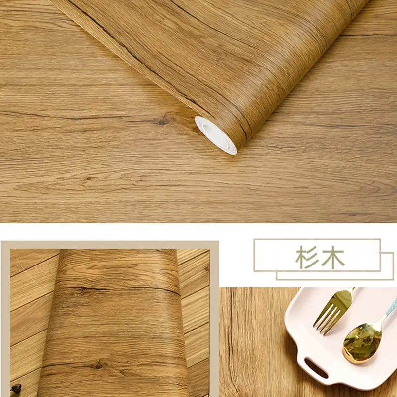 Wood Grain DIY Sticker PVC Self Adhesive Waterproof Wallpapers Renovation Furnitures Wall Stickers Home Decor Sticky Paper Decal - Image 18