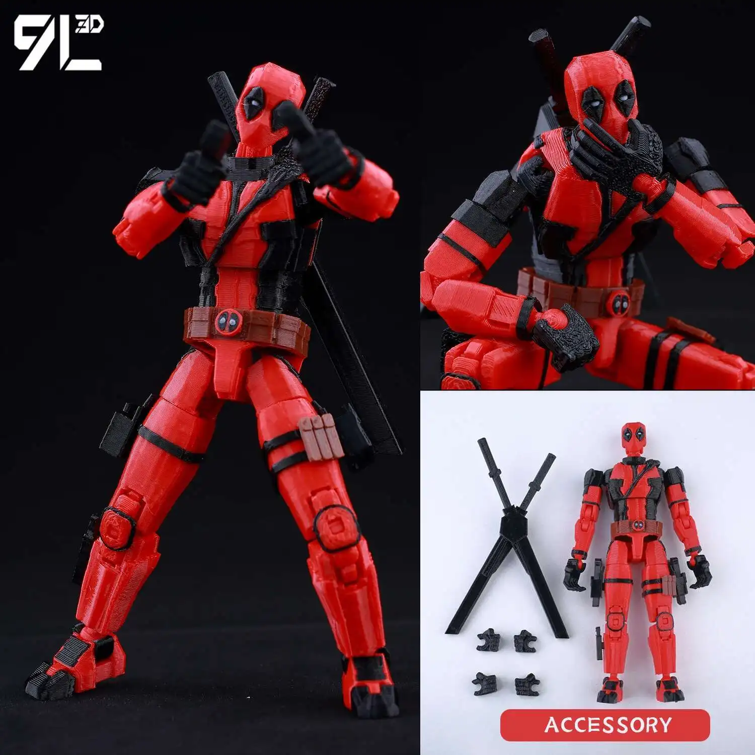 9L3D Printed Deadpool Wolverine Anime Characters Lucky Dummy 13
