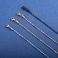 Dainty Women Necklace Glitter Cable Chain Stainless Steel Jewelry Accessories on Neck Collar for Ladies Choker DIY Gift 2