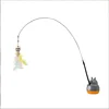 360-Degree Rotating Cat Teaser Toy with Dragon Totoro Design Steel Rod Fish Head with Bell for Cat Entertainment Cat Supplies 6