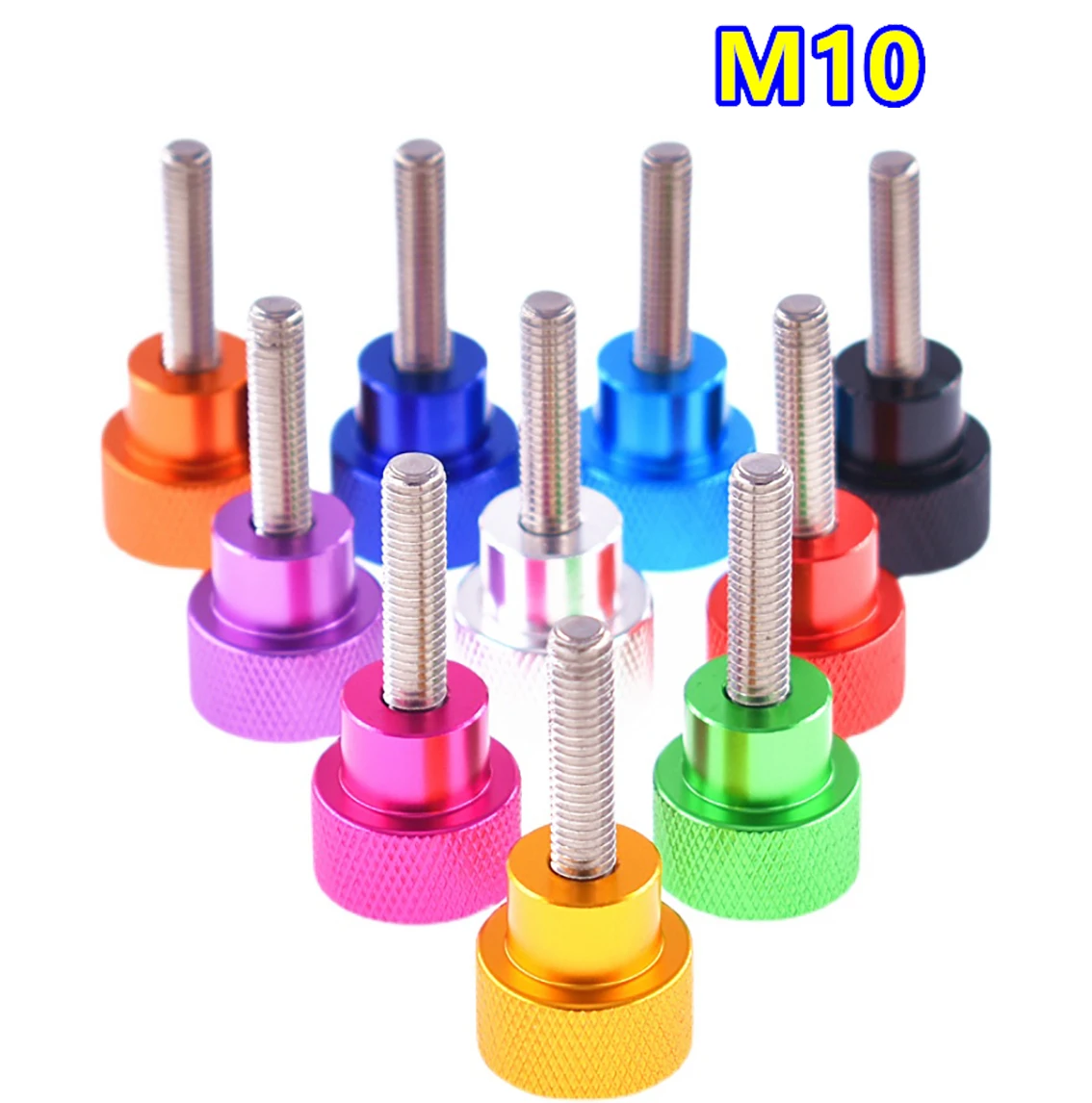 1Pcs Head Dia 20mm Colourful Thumb Screw M10 Aluminum Alloy+Stainless