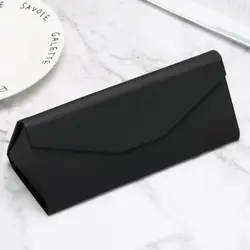 DIY Black Triangle Sunglasses Case - Waterproof, Portable, and Foldable Design (Matte Black)