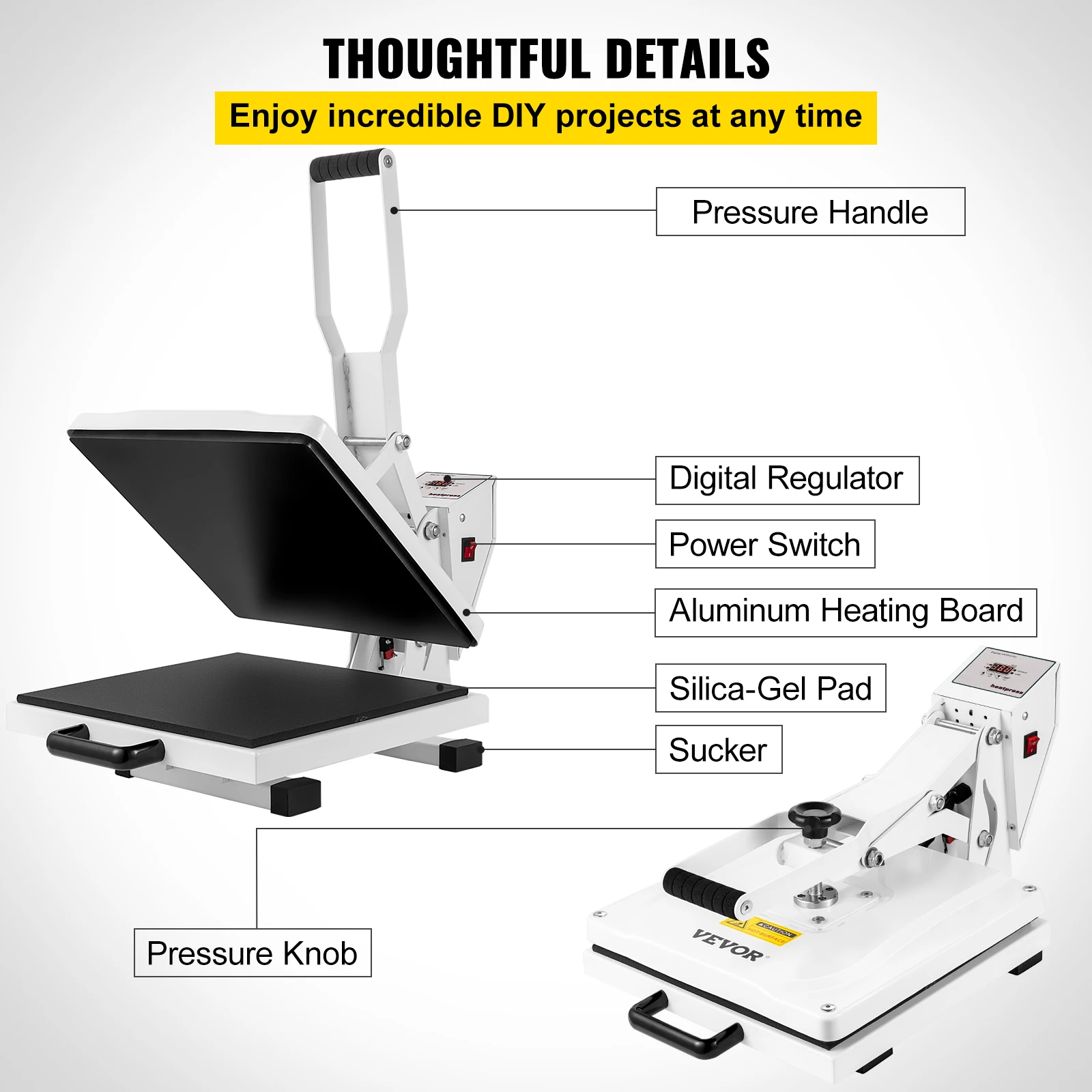 VEVOR Heat Press 15X15 inch Heat Press Machine Industrial Quality