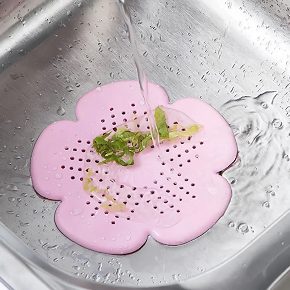 Flower Shape Kitchen Sink Drain Silicone Hair Catcher Bathroom Stopper Strainers Shower Cover Basin Sink Filters Floor Drain