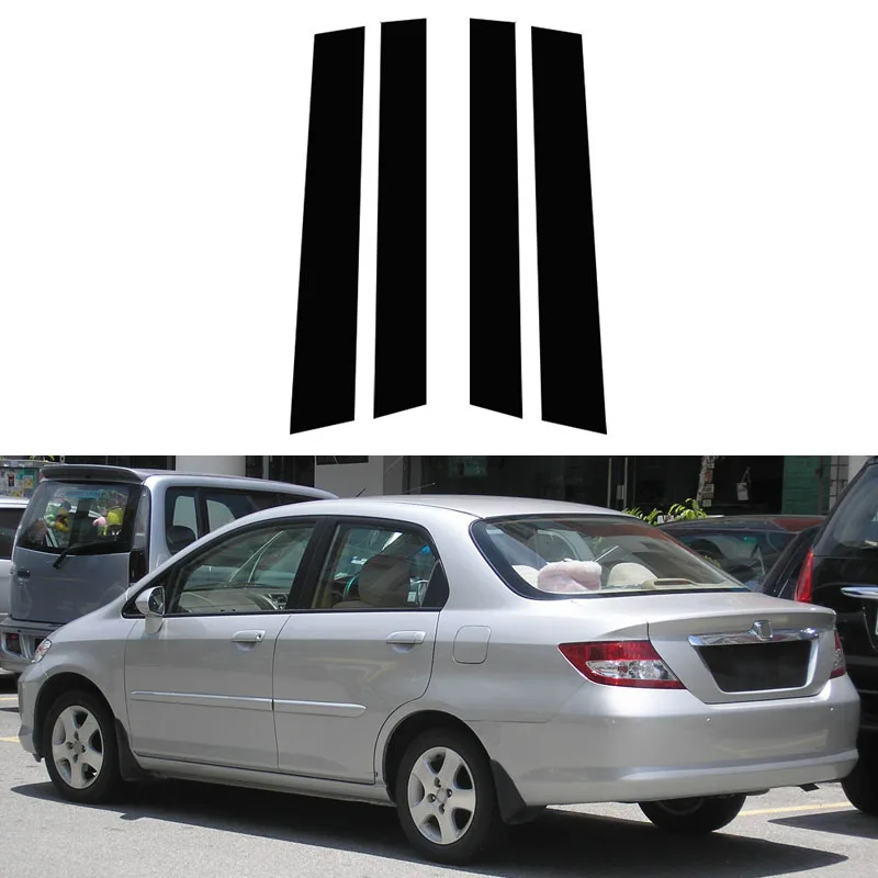 

Автомобильные столбы, дверь, окно, отделка крышки, наклейки, наклейка для Honda Fit Aria City 2003 2004 2005 2006 2007 2008, автостайлинг