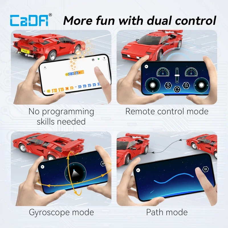 Cada 1:20 328 Pcs City Technological RC Racing Car App Building Blocks Remote Control Speed Vehicle Bricks Toy Holiday Gifts — view 4