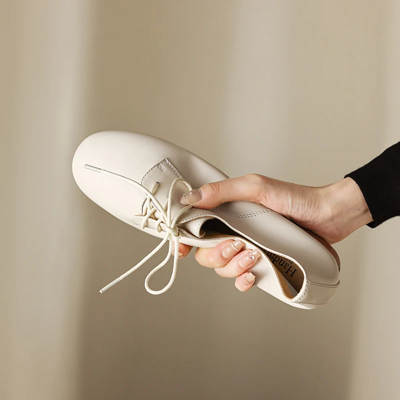 

Basic 2023 Spring Autumn Women Pumps Low Heels Genuine Leather Concise Design Round Head Working Casual Shoes Woman New