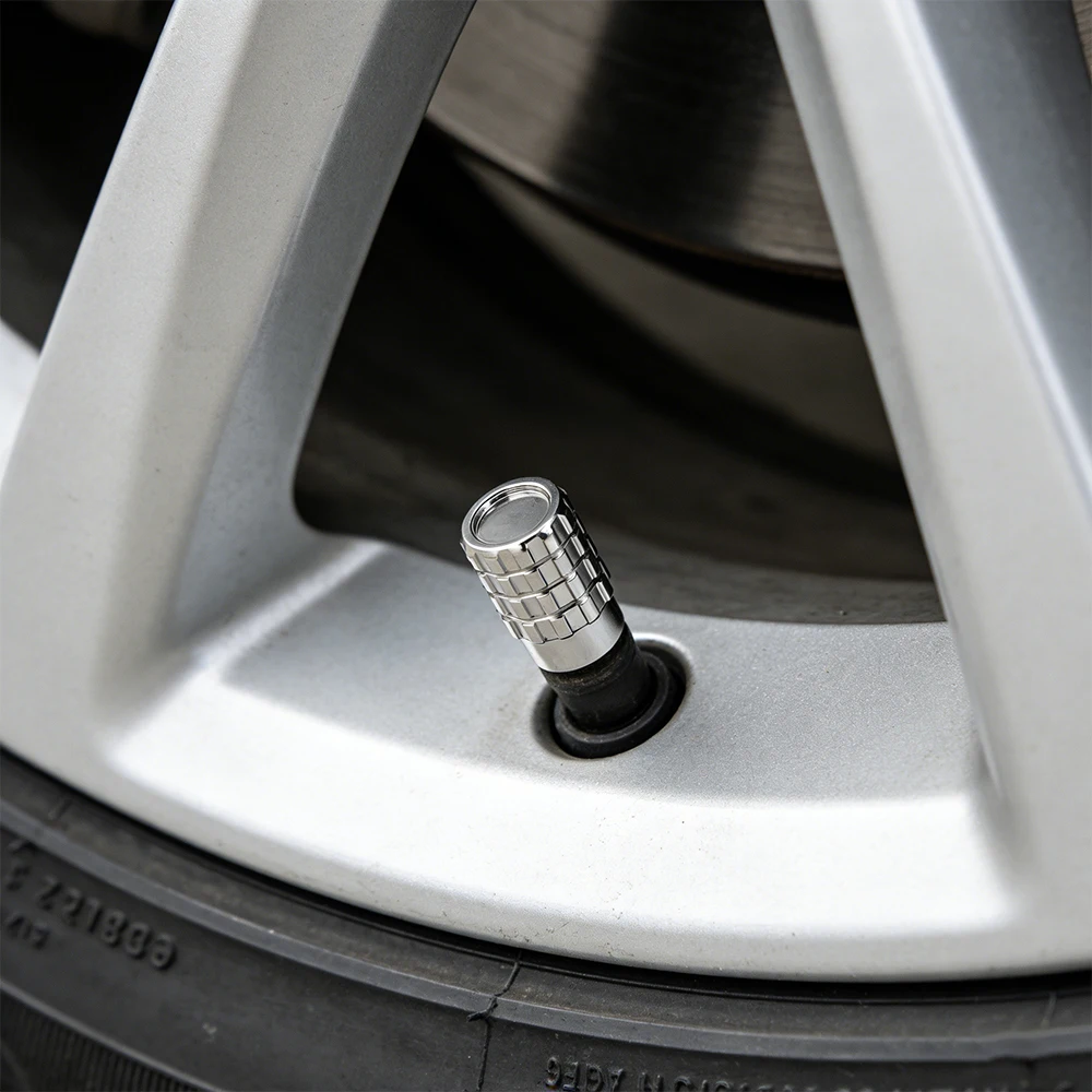 4Pcs Metallic Car Tire Valve Covers - Premium Quality Wheel Air Stem Caps