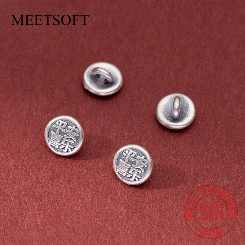 

MEETSOFT 999 серебряные бусины-разделители в виде старых фигур пин-ан Си-ле, рукоятка «сделай сам», ретро аксессуары для веревки ручной работы