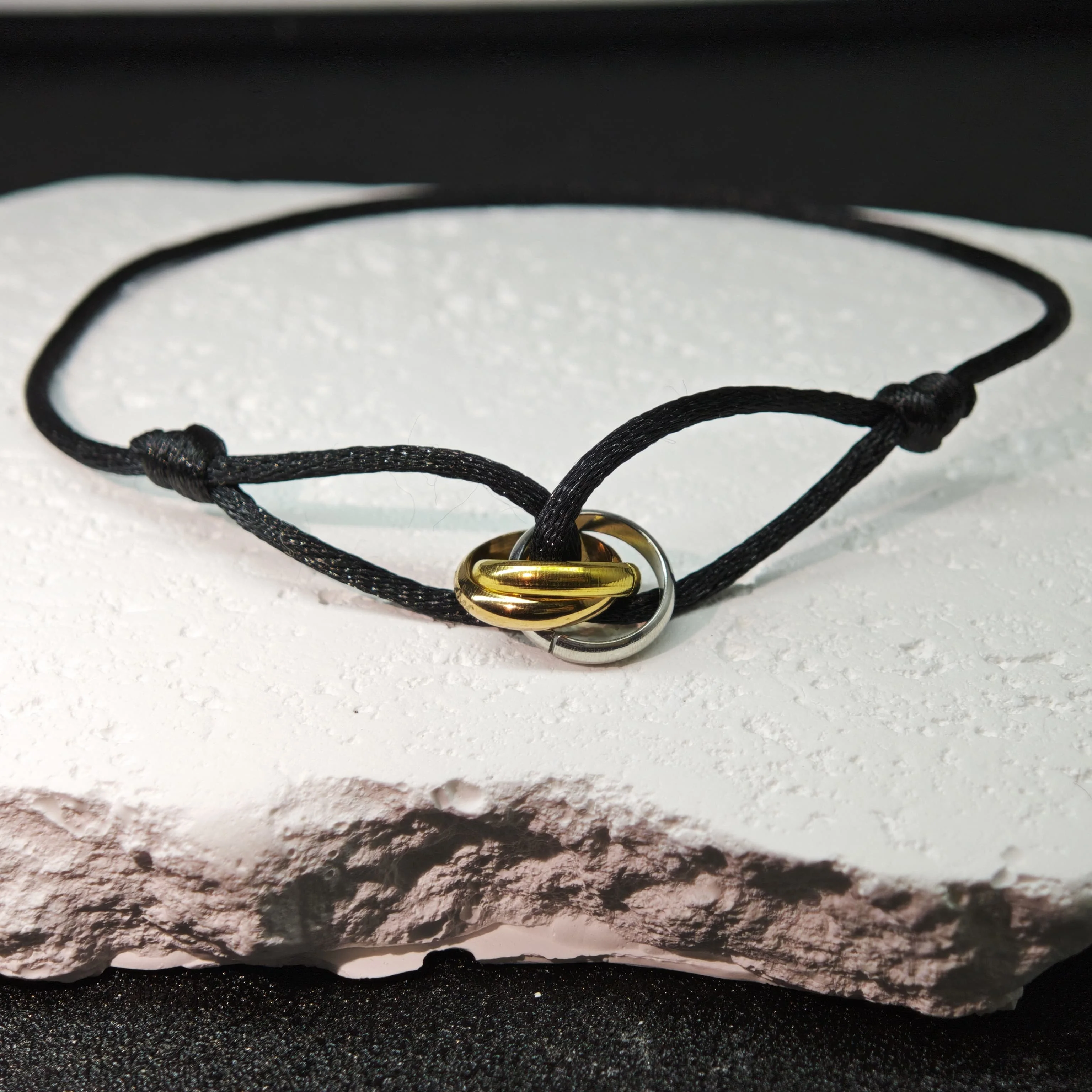 Rings Woven Bracelet for Men Boys,Blue Black Lucky Rope